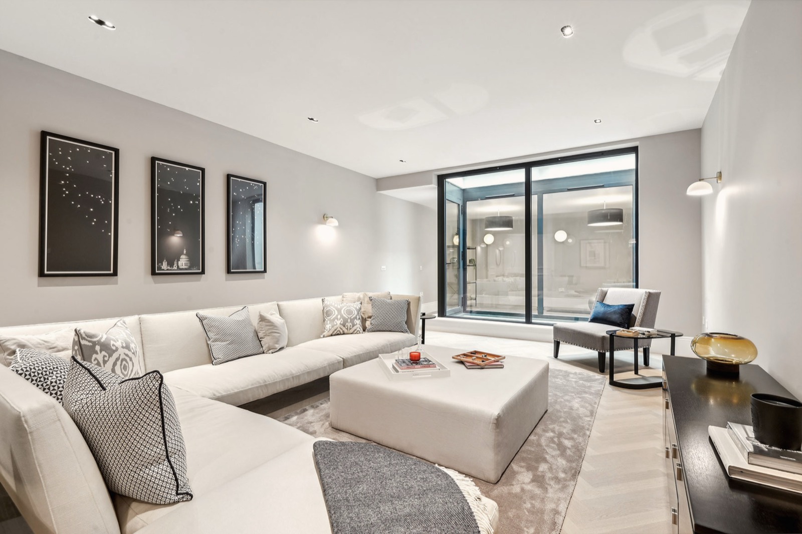The media room and its glazing to the lightwell