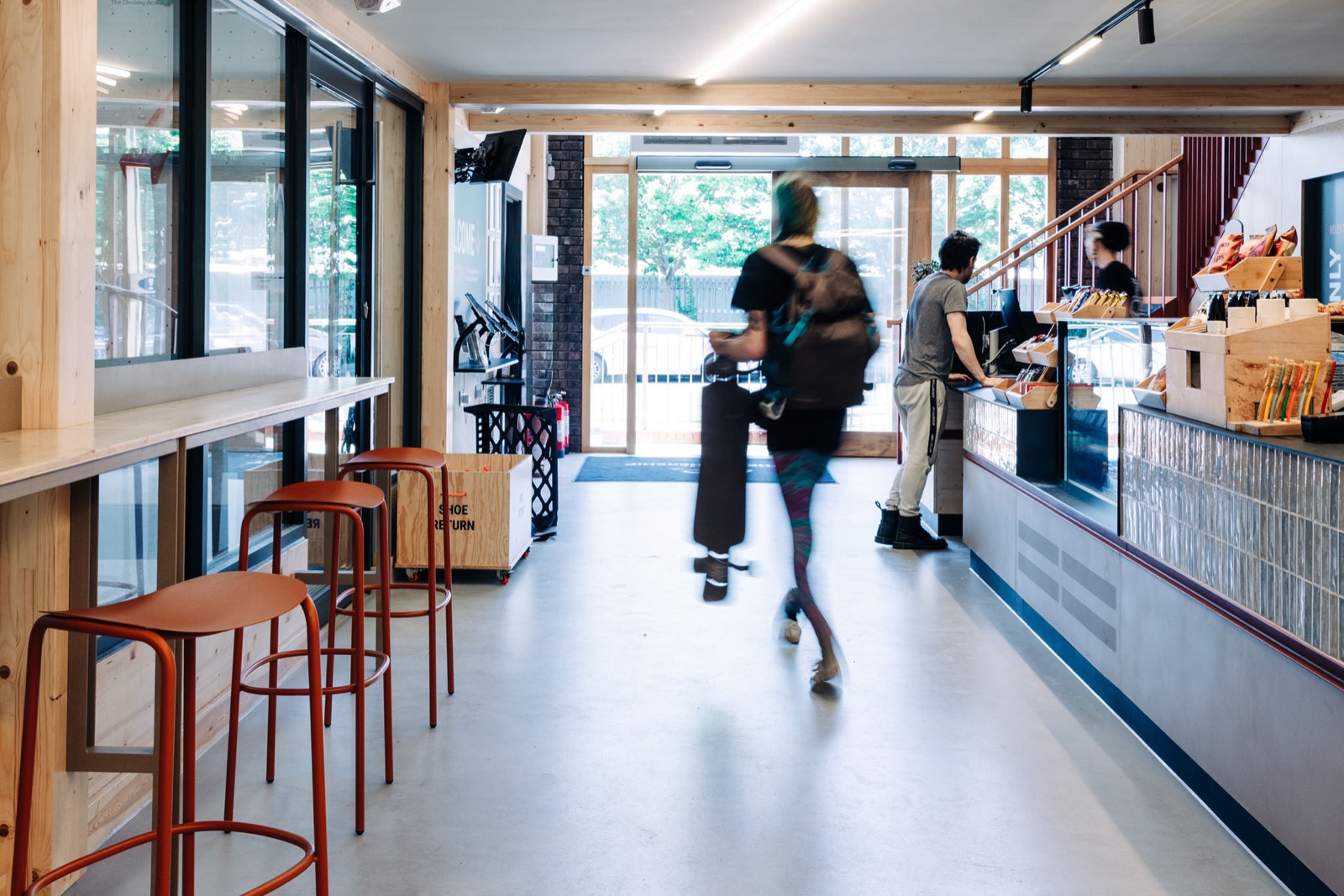 Reception and the cafe in use