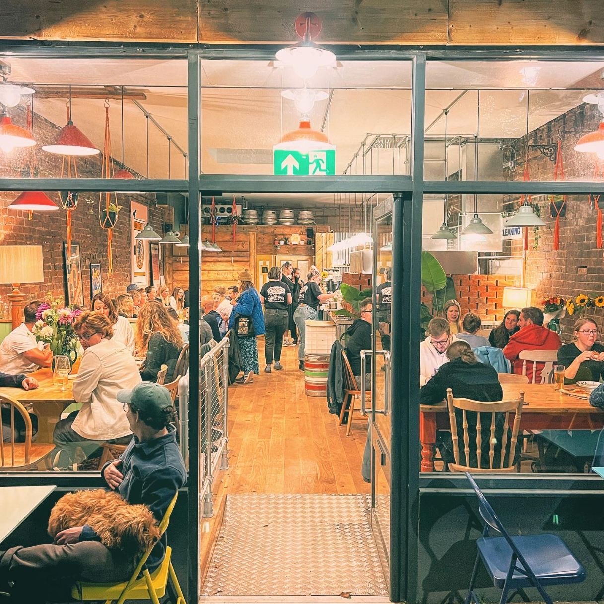 The taproom through its glazed doors